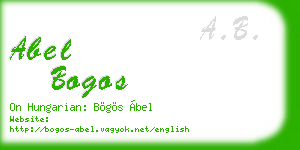 abel bogos business card