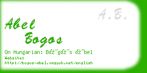 abel bogos business card